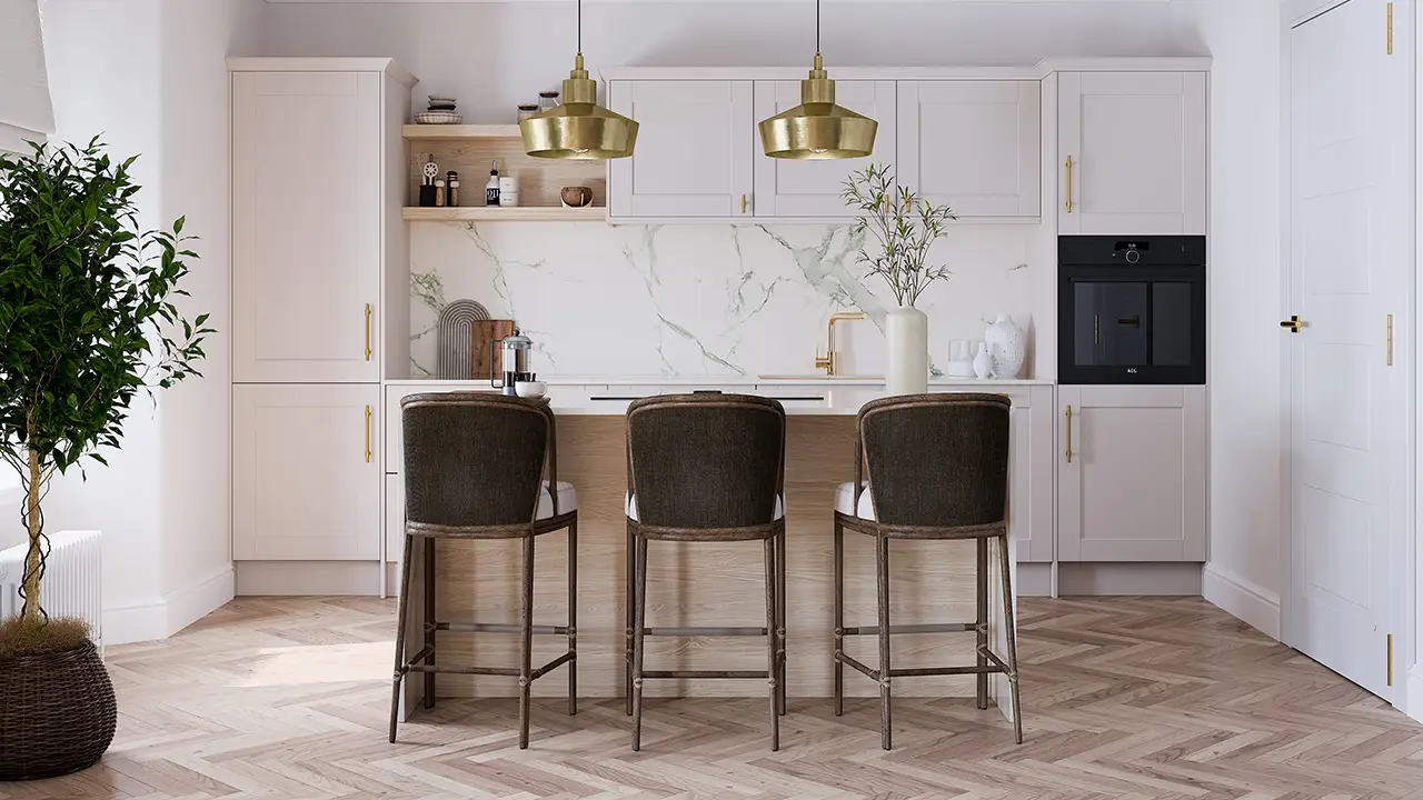 Porter Outline - Bay Green Kitchen Interior. James-Young Kitchens & Interiors, Frome, Somerset