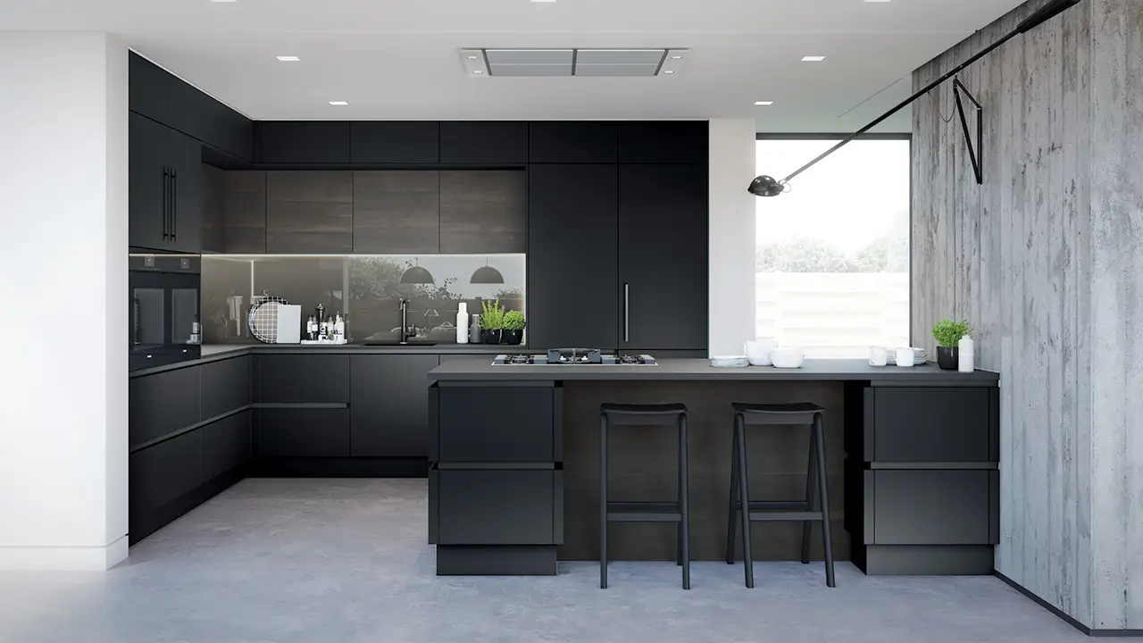 Porter Outline - Bay Green Kitchen Interior. James-Young Kitchens & Interiors, Frome, Somerset