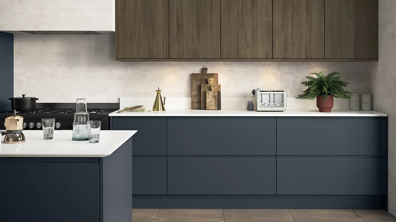 Porter Outline - Bay Green Kitchen Interior. James-Young Kitchens & Interiors, Frome, Somerset